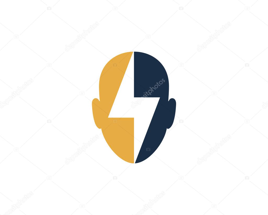 Power Human Head Logo Icon Design