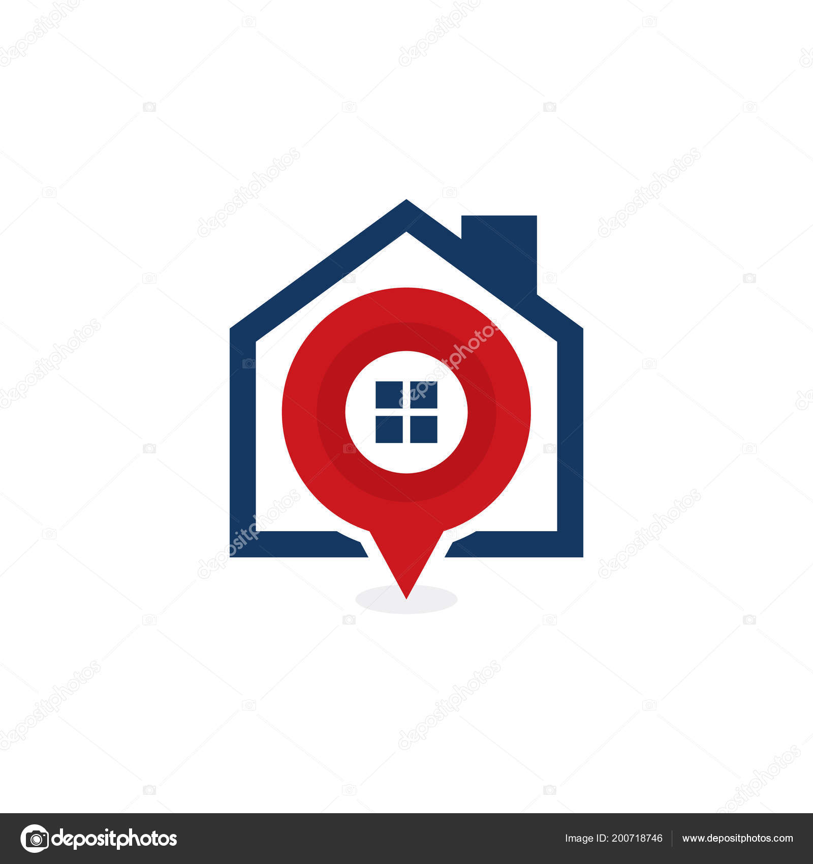 Pin House Logo Icon Design Stock Vector Image by ©putracetol 200718746