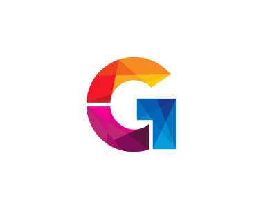 Renkli mektup g simgesi Logo tasarım öğesi