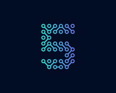 5 devre teknoloji numara Logo simge tasarım