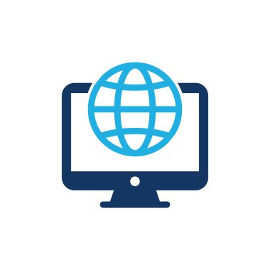 Dünya bilgisayar Logo simge tasarım
