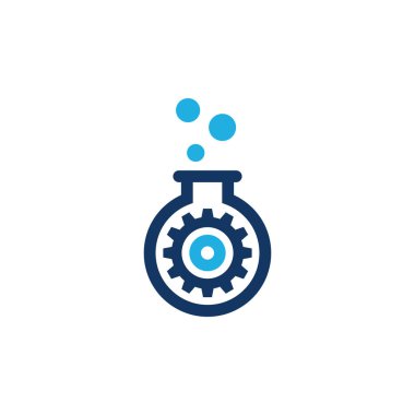 Laboratuvar şişesi simgesi Logo tasarım öğesi. Vektör çizim