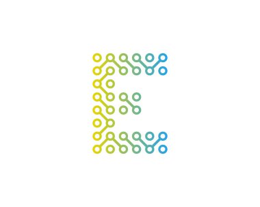 Devre teknoloji mektup e simge Logo tasarım öğesi