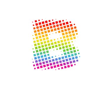 Yarı ton mektup b renkli nokta simgesini Logo tasarım öğesi