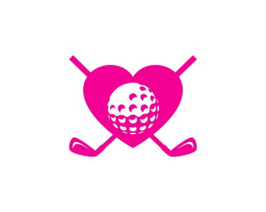 Romantik Golf Logo simge tasarım