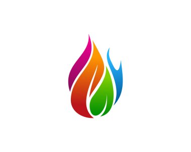 Renk ateş alev Logo simge tasarım