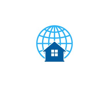 Ev küre Logo simge tasarım