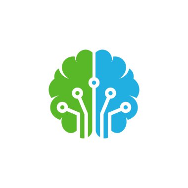 Dijital beyin Logo simge tasarım