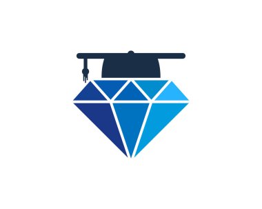 Okul elmas Logo simge tasarım