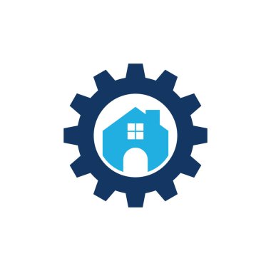 Ev dişli Logo simge tasarım