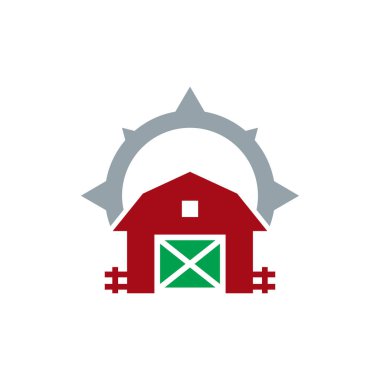 Çiftlik pusula Logo simge tasarım