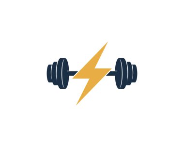 Power Barbell Logo Icon Design vector