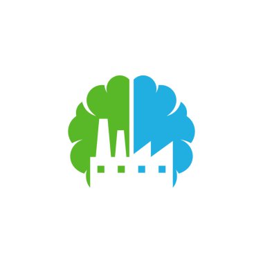 Fabrika beyin Logo simge tasarım