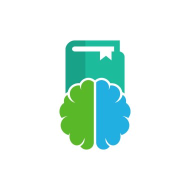 Kitap beyin Logo simge tasarım