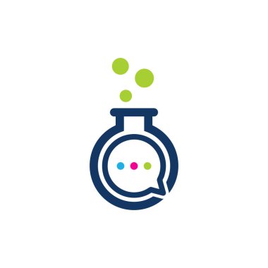 Laboratuvar şişesi simgesi Logo tasarım öğesi. Vektör çizim