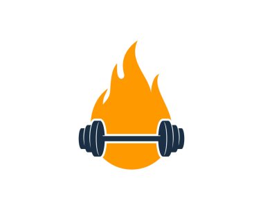 Ateş halter Logo simge tasarlamak