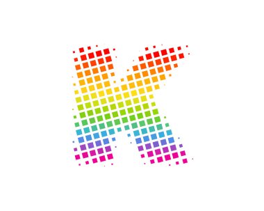 Yarı ton mektup k renkli nokta simgesini Logo tasarım öğesi