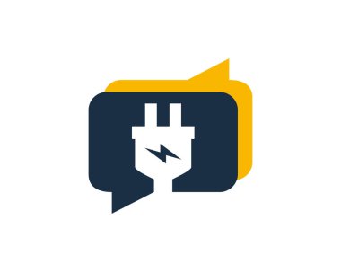 Elektrik Logo simgesi tasarım konuşmak