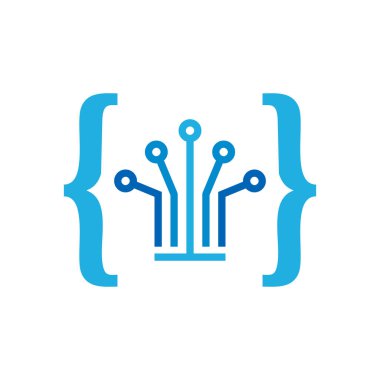 Dijital kod Logo simge tasarım