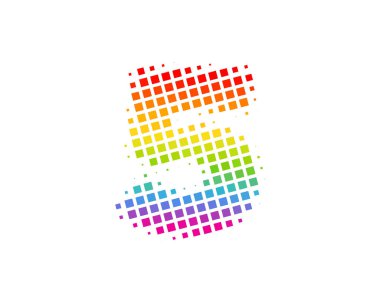 5 noktalı resim mektup renkli nokta Logo simge tasarım