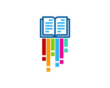 Piksel kitap Logo simge tasarım