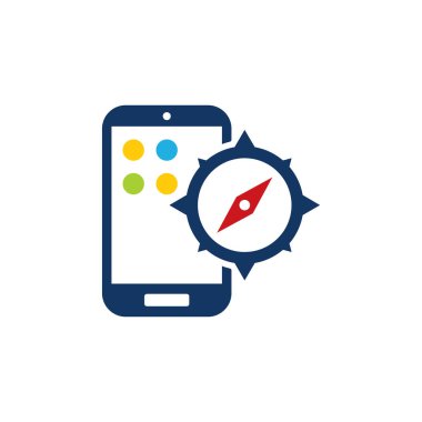 Mobil pusula Logo simge tasarım