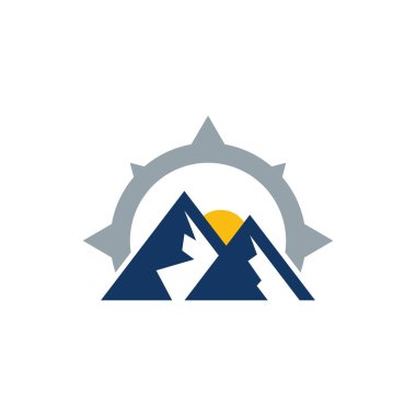 Dağ pusula Logo simge tasarım