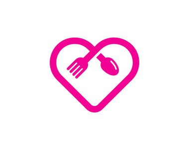 Romantik yemek Logo simge tasarım