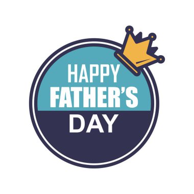 Taç baba gün rozet etiket Logo simge tasarım