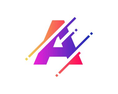Dijital mektup bir piksel simgesi Logo tasarım öğesi