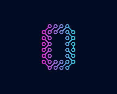 0 devre teknoloji numara Logo simge tasarım