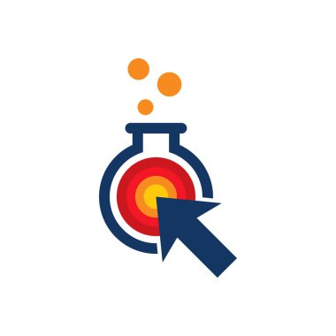 Laboratuvar şişesi simgesi Logo tasarım öğesi. Vektör çizim