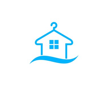 Çamaşırhane Logo tasarımı. Vektör çizim
