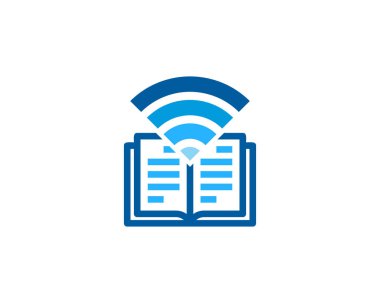 WiFi kitap Logo simge tasarım