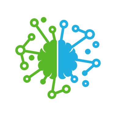 Dijital beyin Logo simge tasarım