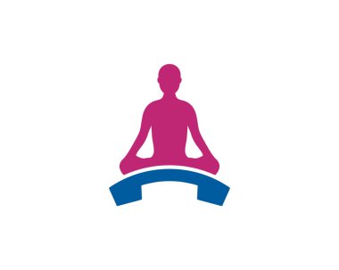 Yoga çağrı Logo simge tasarım