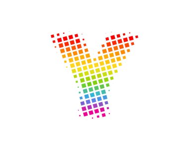 Yarı ton mektup y renkli nokta simgesini Logo tasarım öğesi