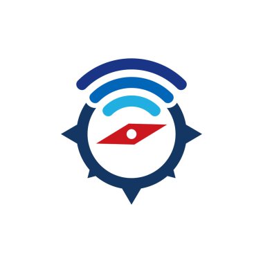 WiFi pusula Logo simge tasarım