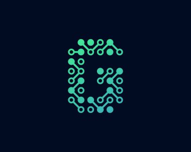 Devre teknoloji mektup g simgesi Logo tasarım öğesi