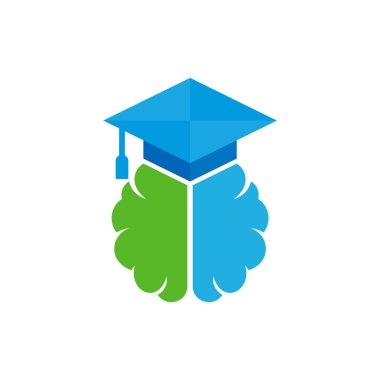 Okul beyin Logo simge tasarım