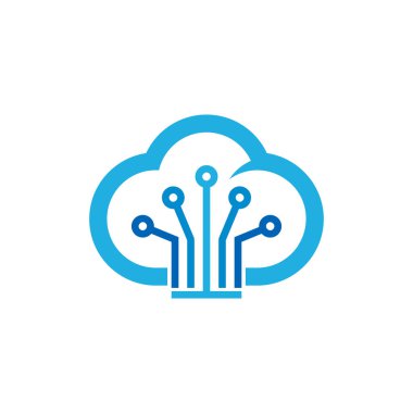 Dijital bulut Logo simge tasarım