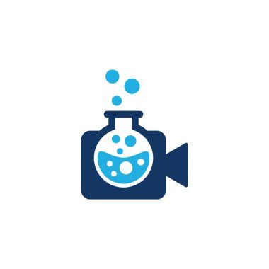 Laboratuvar şişesi simgesi Logo tasarım öğesi. Vektör çizim