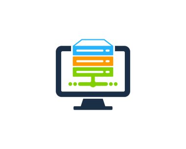 Sunucu bilgisayar Logo simge tasarım