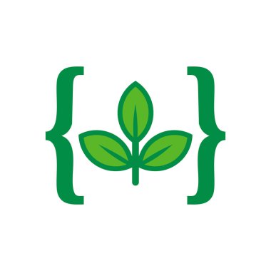 Doğa kod Logo simge tasarım