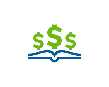 Doları kitap Logo simge tasarım