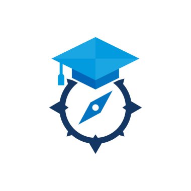 Okulu pusula Logo simge tasarım