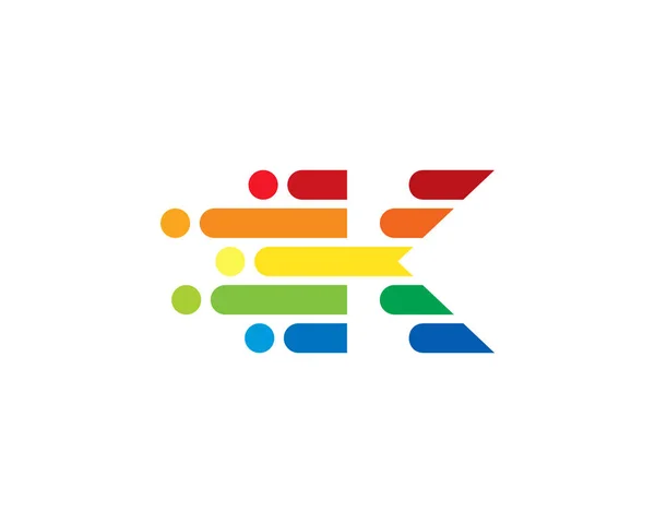 Plantilla Diseño Logotipo Píxeles Movimiento Letra Línea Colorida — Vector de stock