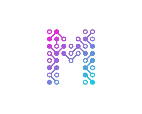 Circuito Digital Letter Icona Logo Design Element — Vettoriale Stock