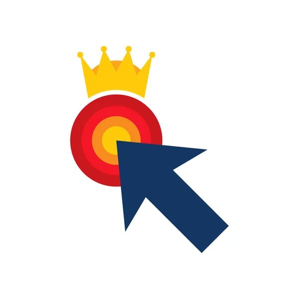 Kliknij Ikonę Logo Król Projekt — Wektor stockowy