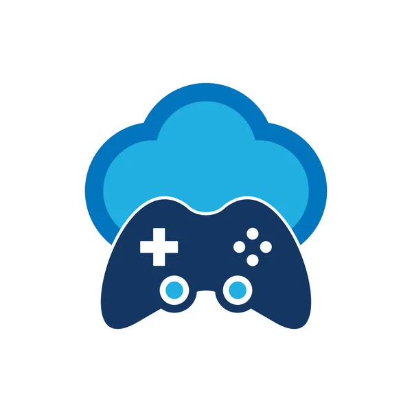 Bulut Oyun Logo Simge Tasarım — Stok Vektör